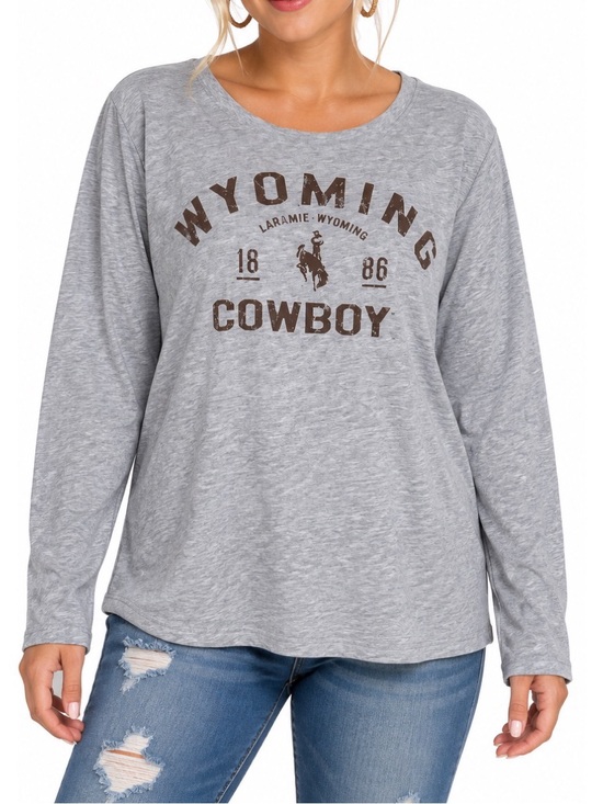 University of Wyoming Tops - University of Wyoming “Cowboys” Gray Long Sleeve tee size XXL